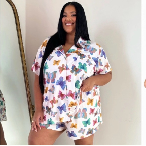 Show Me Your Mumu Sunday Morning PJ Set Rainbow Butterflies Size 3X - Picture 2 of 9